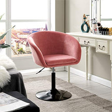 Load image into Gallery viewer, Duhome Jumbo Size Velvet Contemporary Salon Stool with Wheels Home Office Chair Round Swivel Accent Chair Tufted Adjustable Pink
