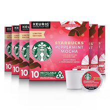 Load image into Gallery viewer, Starbucks K-Cup Coffee Pods—Peppermint Mocha Flavored Coffee—100% Arabica—Naturally Flavored—Limited Edition—10 Count (Pack of 6)
