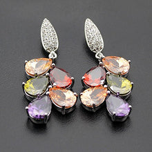Load image into Gallery viewer, HERMOSA Silver Earring Multi Gemstones Sets Garnet Peridot Amethyst Morganite Ideal Gift Choice

