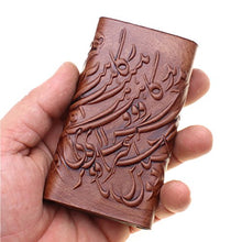 Load image into Gallery viewer, Asoodehdelan Genuine Leather Parsi Poetry ID Credit Card Holder Keychain Persian
