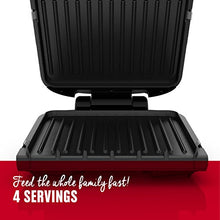 Load image into Gallery viewer, George Foreman 4-Serving Removable Plate Grill and Panini Press, Black, GRP1060B
