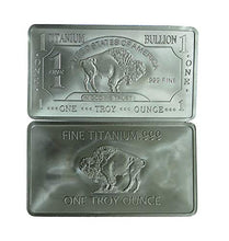Load image into Gallery viewer, 1 oz One Troy Ounce USA American Buffalo .999 Fine Titanium Bullion Bar Ti Element

