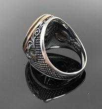 Load image into Gallery viewer, KAR Handmade .925 Sterling Silver Agate (Aqeeq) Stone Ottoman Men's Ring -US K65B (10.5)
