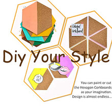 Load image into Gallery viewer, Moi Doi Wall Decor,Bulletin Board, Pin Board, Cork Tiles,Hexagon Cork Board with Adhesive Backing Memo Boards Message Board for Office/Home/Kitchen/Dorm Room,7 Pack +30 PINS

