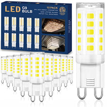 Load image into Gallery viewer, 10 Pack G9 LED Bulb T4 Chandelier Light Bulbs 5000K Daylight, winshine 4W (40W Halogen Replacement) G9 Bi Pin Ceramic Base, 120V AC 360°Beam Angle for, Barthroom Lamp, Crystal Wall Lamp Not-Dimmable
