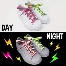 Load image into Gallery viewer, Reflective Kids Shoe Laces Safety Shoelaces for Children Silver Shoelaces Pink Shoe Laces Yellow and Orange Neon Lace Strings 40" Inches
