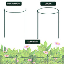 Load image into Gallery viewer, CKE 20 Pack 4mm Plant Support Stakes, Metal Peony Support, Garden Plant Cage Stake Support, Plant Support Ring, Green Half Round Plant Support Ring for Peony, Tomato, Rose, Vine Plant 10" W x 15.8" H

