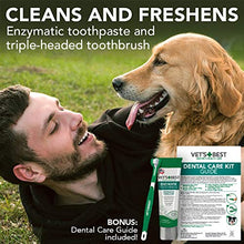Load image into Gallery viewer, Vet’s Best Dog Toothbrush and Enzymatic Toothpaste Set | Teeth Cleaning and Fresh Breath Kit with Dental Care Guide | Vet Formulated
