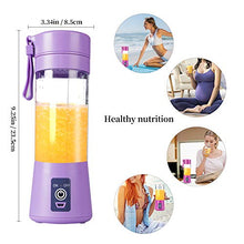 Load image into Gallery viewer, Portable Blender Cup,Electric USB Juicer Blender,Mini Blender Portable Blender For Shakes and Smoothies, juice,380ml, Six Blades Great for Mixing,light purple
