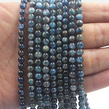 Load image into Gallery viewer, 6mm Round Blue Kyanite Jewelry Loose Gemstone Beads Strand 15" Natural Stone for Necklace Bracelet DIY Design
