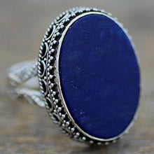 Load image into Gallery viewer, NOVICA Lapis Lazuli .925 Sterling Silver Oval Cocktail Ring 'Pool of Memories'
