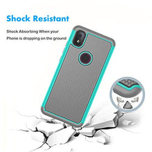Load image into Gallery viewer, Njjex for T-Mobile Revvl 4 Case, TCL Revvl 4 Case, [Nveins] Hybrid Dual Layers Hard Plastic Back + Soft Silicone Rubber Armor Defender Shockproof Slim Cute Phone Cover for T-Mobile Revvl 4 [Turquoise]
