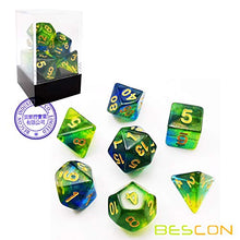 Load image into Gallery viewer, Bescon New Moonstone Dice Azure Stone, Polyhedral Dice Set of 7
