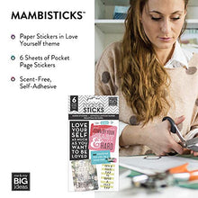 Load image into Gallery viewer, me &amp; my BIG ideas Pocket Pages Stickers - The Happy Planner Scrapbooking Supplies - Love Yourself Theme - Multi-Color - Perfect for Scrapbooking &amp; Paper Crafts - 6 Sheets, 49 Stickers Total
