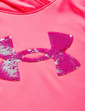 Load image into Gallery viewer, Under Armour Girls' Armour Fleece Sequin Logo Hoodie , Cerise (653)/Cerise , Youth X-Large
