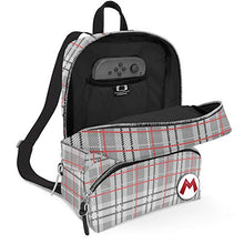 Load image into Gallery viewer, Controller Gear Super Mario - Mario Plaid - Small Backpack for Women, Girl's Cute Mini Bookbag Purse, Travel Bag for Nintendo Switch Console &amp; Accessories - Nintendo Switch
