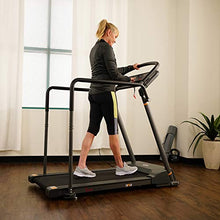 Load image into Gallery viewer, Sunny Health &amp; Fitness Walking Treadmill with Low Wide Deck and Multi-Grip Handrails for Balance, 295 LB Max Weight - SF-T7857,Black
