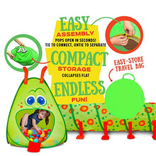 Load image into Gallery viewer, Kiddey Caterpillar Play Tunnel and Tent Combo (2-Piece Set) – Kids Crawling and Exploration Discovery Station for Early Learning and Muscle Development – Indoor/Outdoor Use – by Kiddey
