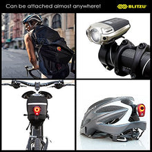 Load image into Gallery viewer, BLITZU Gator 390 USB Rechargeable LED Bike Light Set, Bicycle Headlight Front &amp; Free Rear Back Tail Light. Waterproof, Easy to Install for Kids Men Women Road Cycling Safety Commuter Flashlight Black
