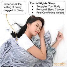 Load image into Gallery viewer, rocabi Deluxe Weighted Blanket King Size Bed | 15 lbs 80”x86” Heavy Weighted Blanket for Adults &amp; Luxury Removable Minky Cover for Calming Sleep
