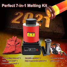 Load image into Gallery viewer, TOAUTO 3KG Gold Melting Furnace,1400W 2000F Digital Electric Melting Furnace with Graphite Crucible for Melt Scrap, Silver, Gold, Copper, Aluminum 110V Refining Casting Furnace
