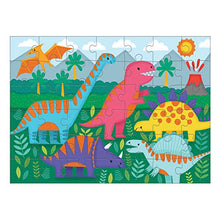 Load image into Gallery viewer, Mudpuppy Dinosaurs Fuzzy Puzzle, 42 Thick Pieces, 15” x 11” – Dinosaur Jigsaw Puzzle for Ages 3+ – Fun Sensory Puzzle Featuring Soft and Fuzzy Embellishments and a Colorful, Charming Illustration
