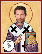 Load image into Gallery viewer, Bradley Cooper Celebrity Prayer Candle - Funny Saint Candle - 8 inch Pop Culture Votive - 100% Handmade in USA - Novelty Celeb Movie Gift
