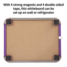 Load image into Gallery viewer, Deli Small Magnetic Dry Erase Board, 8.5 x 11 Inches, Whiteboard with Markers &amp; Magnets for to Do List, Refrigerator, Locker, Office Door, Wall, Purple Frame

