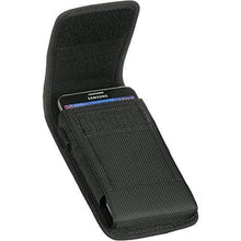 Load image into Gallery viewer, Samsung Galaxy J3 , Galaxy Amp Prime , Galaxy J3 Eclipse , Amp Prime 2/Express Prime 2/Sol 2/J3 2017/J3 Mission , Rugged Pouch Case Holster Black Nylon Canvas Flap with Steel Metal Belt Clip
