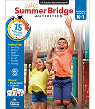 Load image into Gallery viewer, Summer Bridge Activities Workbook—Bridging Grades K to 1 in Just 15 Minutes a Day, Ages 5-6, Reading, Writing, Math, Science, Social Studies, Summer Learning Activity Book With Flash Cards (160 pgs)
