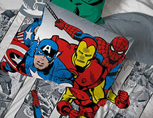 Load image into Gallery viewer, Jay Franco Marvel Avengers Comic Cool 7 Piece Queen Bed Set - Includes Comforter &amp; Sheet Set - Bedding Features Captain America, Spiderman, Iron Man, Hulk, Thor - Super Soft (Official Marvel Product)
