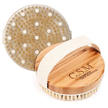 Load image into Gallery viewer, CSM Body Brush For Beautiful Skin - Solid Wood Frame &amp; Boar Hair Exfoliating Brush To Exfoliate &amp; Soften Skin, Improve Circulation, Stop Ingrown Hairs, Reduce Acne and Cellulite

