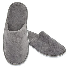 Load image into Gallery viewer, 12 Pairs House Slippers for Guests, Individually Wrapped Disposable Bulk Pack, for Hotel, Spa, Shoeless Home (Large, Gray)
