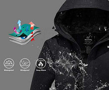 Load image into Gallery viewer, Wantdo Men's Waterproof Warm Snow Jacket Hooded Outwear Wind Breaker Black L
