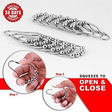 Load image into Gallery viewer, Uigos Shower Curtain Rings for Bathroom - Stainless Steel, Set of 12, Chrome
