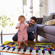 Load image into Gallery viewer, RenFox Kids Musical Mats, Music Piano Keyboard Dance Floor Mat Carpet Animal Blanket Touch Playmat Early Education Toys for Baby Girls Boys(43.3x14.2in)
