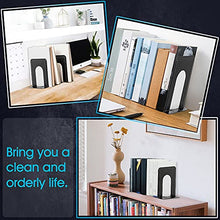 Load image into Gallery viewer, HappyHapi Bookend Supports, Heavy Duty Metal Black Bookend Support, 6 x 5 x 6 Inch, Set of 7 Pairs
