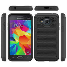 Load image into Gallery viewer, Phone Case for Samsung Galaxy J3 2016/J 3 V/J36V/Sky/Express Prime/Amp Prime with Tempered Glass Screen Protector Cover Hybrid Slim Rugged Cell Accessories Glaxay Sol J3V J36 6 J320V J320A Men Black
