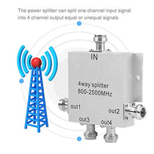 Load image into Gallery viewer, Bewinner 4-Way Power Splitter 800-2500MHz N Type Mobile Cell Phone Power Splitter Signal Repeater Amp Power Divider Connect with 4 Indoor Antennas, Low Noise &amp; High Performance
