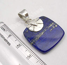 Load image into Gallery viewer, SilverStarJewel Lapis Flat Pendant 1.4" 5.3 Grams Solid Silver Ladies Gift Christmas Jewelry Sales
