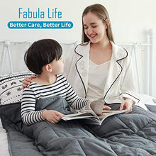 Load image into Gallery viewer, Fabula Life Adult Weighted Blanket(15lbs, 72”x48”, Full Size) for People Weigh Around 140lbs| Weighted Blanket Adult| Cotton Heavy Cozy Blanket| Premium Glass Beads| Calm Deep Sleep
