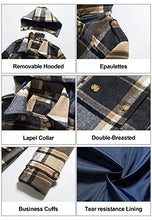 Load image into Gallery viewer, Chrisuno Women's Long Wool Trench Coat Winter Oversize Overcoat Yellow Plaid M

