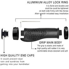 Load image into Gallery viewer, TOPCABIN Bike Grips,Ergonomic Design Bicycle Grips Widen Holding Surface Rubber Bike Handlebar Grips with Aluminum LockGrips for Bike Mountain Road MTB
