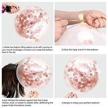 Load image into Gallery viewer, Rose Gold Confetti Latex Balloons, 60 Pack White Gold Balloon 12 inch Birthday Balloons with Gold Ribbon for Party Wedding Bridal Shower Decorations
