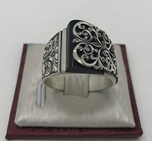 Load image into Gallery viewer, KAR 925K Silver Onyx Men's Ring K51S (10.5)
