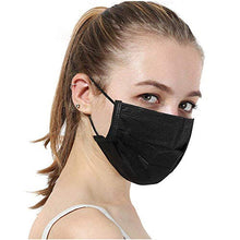 Load image into Gallery viewer, 100 Pack Disposable Face Masks with Elastic Ear Loop,Breathability Comfort-Black
