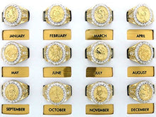 Load image into Gallery viewer, 10k Solid Yellow Gold Mens Zodiac CZ Ring - Libra (Style# 1932) - Size 10
