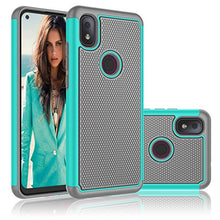 Load image into Gallery viewer, Njjex for T-Mobile Revvl 4 Case, TCL Revvl 4 Case, [Nveins] Hybrid Dual Layers Hard Plastic Back + Soft Silicone Rubber Armor Defender Shockproof Slim Cute Phone Cover for T-Mobile Revvl 4 [Turquoise]
