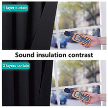 Load image into Gallery viewer, NICETOWN 100% Blackout Curtains Heat Blocking, Durable Black Lined Blackout Curtains for Bedroom, Energy Saving Long Curtains for Patio Sliding Glass Door, Black, 52-inch x 95-inch, 2 Panels
