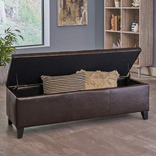 Load image into Gallery viewer, Christopher Knight Home Glouster PU Storage Ottoman, Brown
